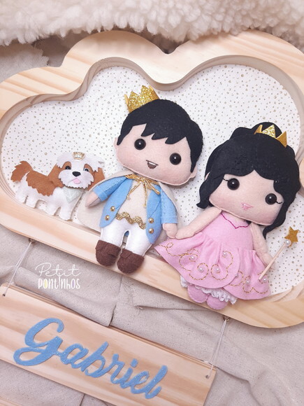 Porta Maternidade Princesa e Príncipe/ Enfeite Gêmeos Perso