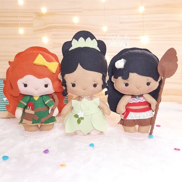 Princesas em Feltro Kit (14 Princesas) 20cm