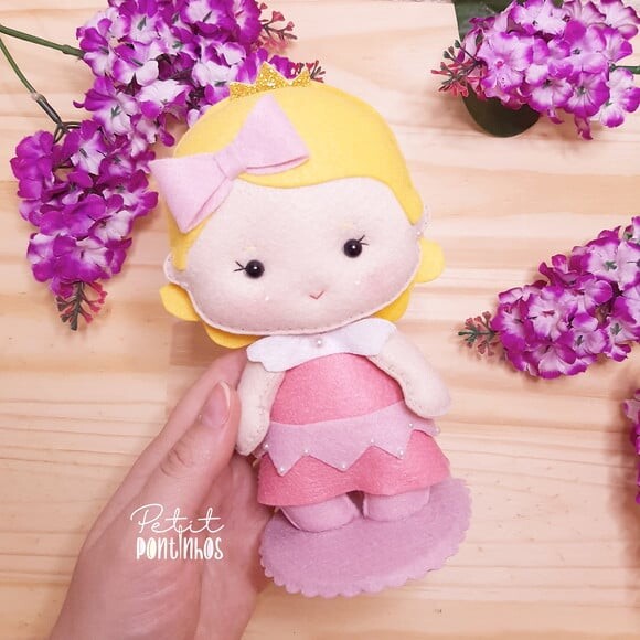 Princesas em Feltro Kit de 15cm (5 Peças)