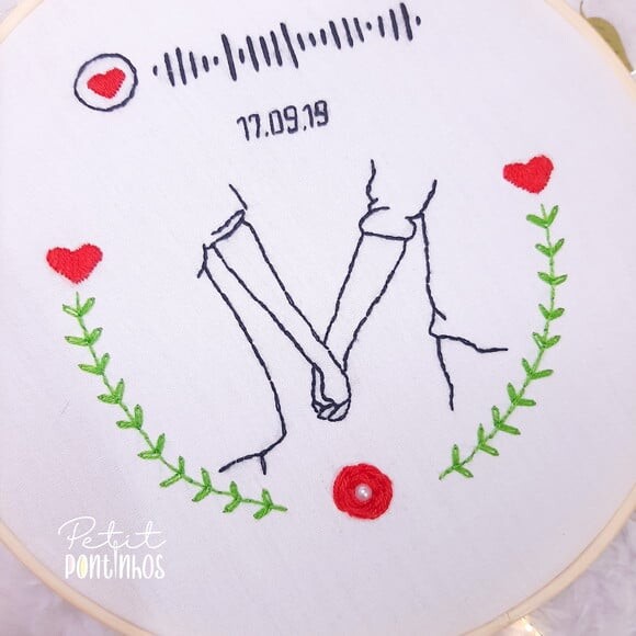 Quadro Bastidor com Música (2 Pessoas) 20cm
