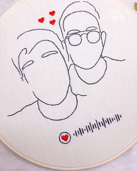 Quadro Bastidor com Música (2 Pessoas) 20cm