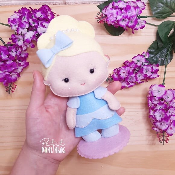 Princesas em Feltro Kit de 15cm (5 Peças)