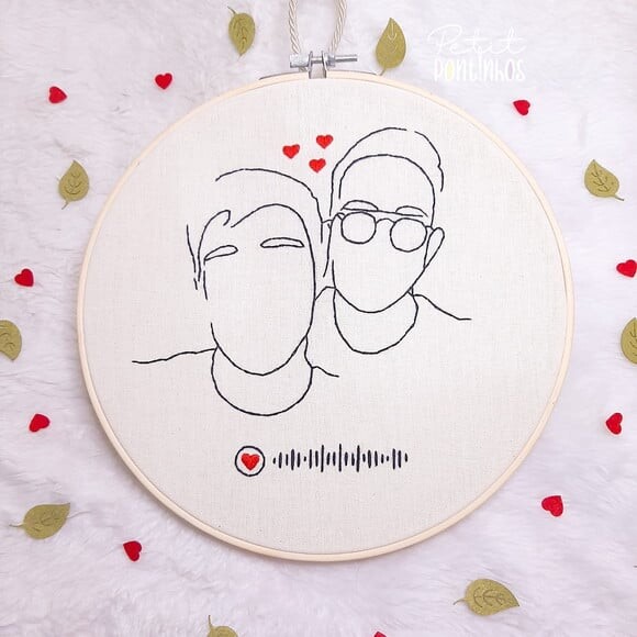 Quadro Bastidor com Música (2 Pessoas) 20cm