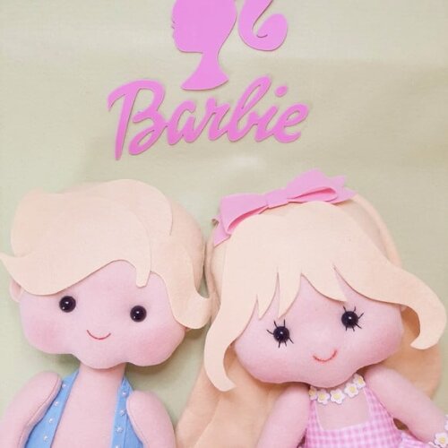 Barbie e Ken em Feltro (kit 2 Peças)