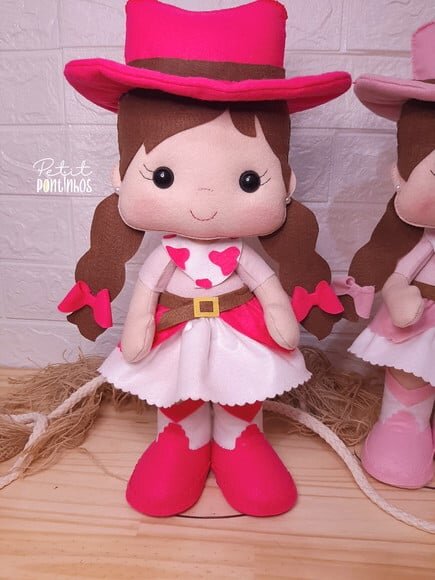 Boneca Boiadeira Feltro Country (valor Unitário)