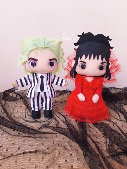 Casal Beetlejuice em Feltro 21cm (kit com 2 Peças)