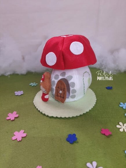 Casinha de Boneca em Feltro| Casinha Cogumelo