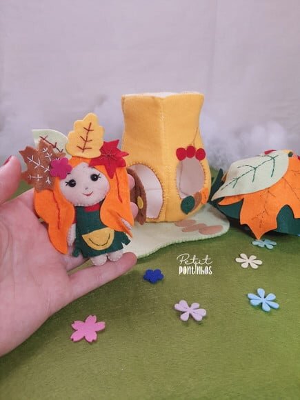 Casinha de Boneca em Feltro| Casinha Outono