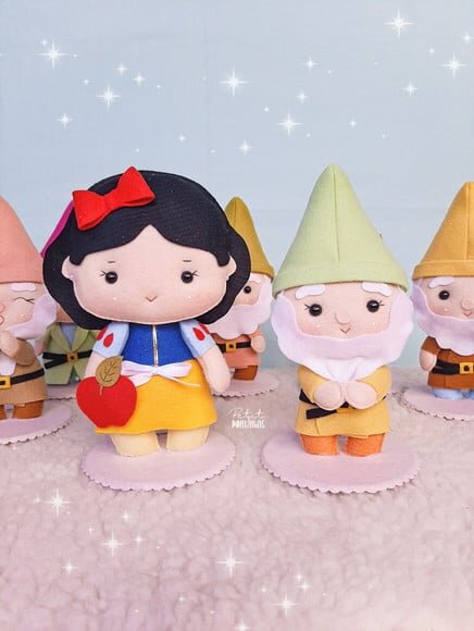 Centro de Mesa Branca de Neve e os 7 Anões 8 Peças