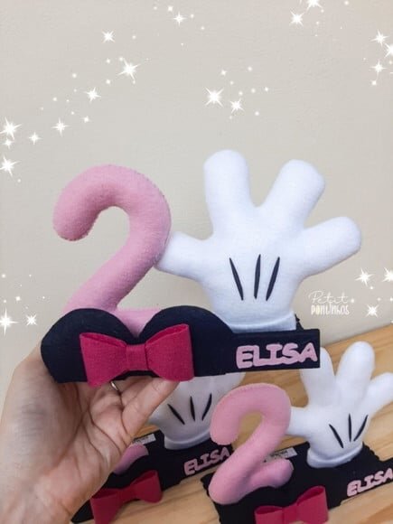 Centro de Mesa Minnie Rosa Personalizado