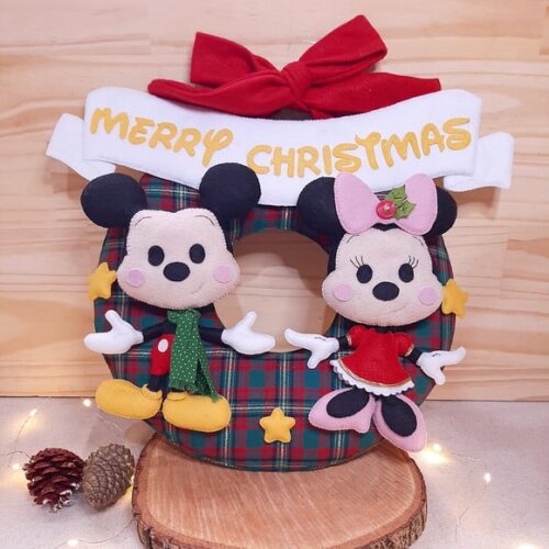 Guirlanda Natalina Mickey e Minnie | Enfeite de Porta
