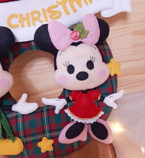 Guirlanda Natalina Mickey e Minnie | Enfeite de Porta