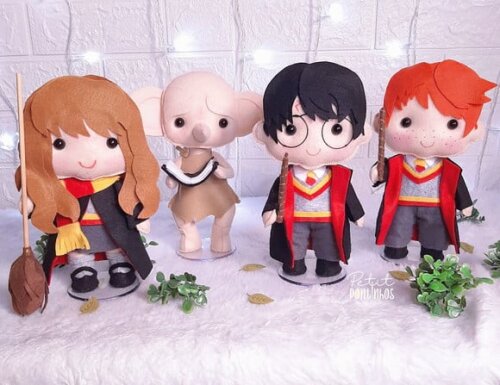 Harry Potter Feltro 19cm (kit com 4 Peças)