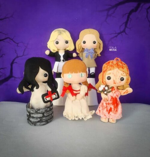 Kit Bonecas de Terror em Feltro (5 Peças) 20cm