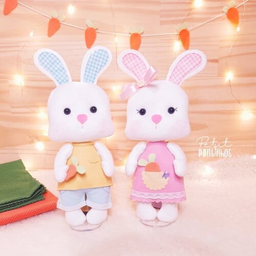 Kit Casal de Coelhos (2 Peças) 26cm