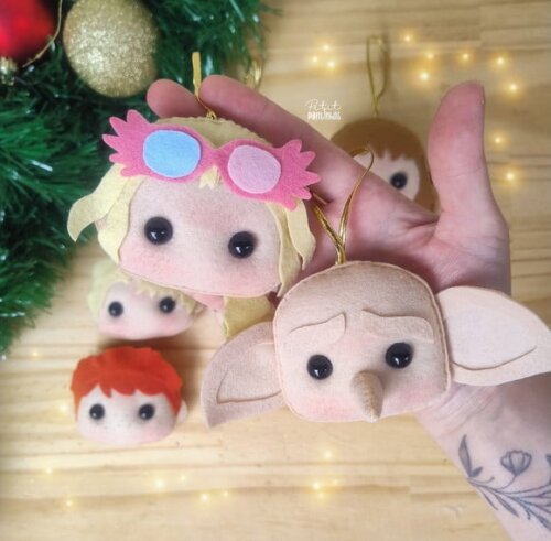 Kit Pingentes de Natal Harry Potter (8 Peças)