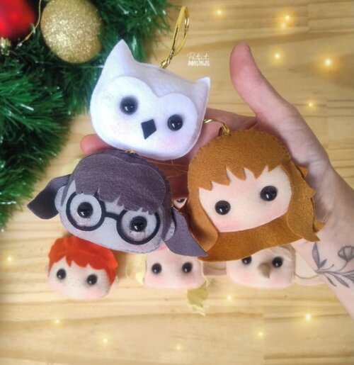Kit Pingentes de Natal Harry Potter (8 Peças)