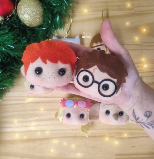 Kit Pingentes de Natal Harry Potter (8 Peças)