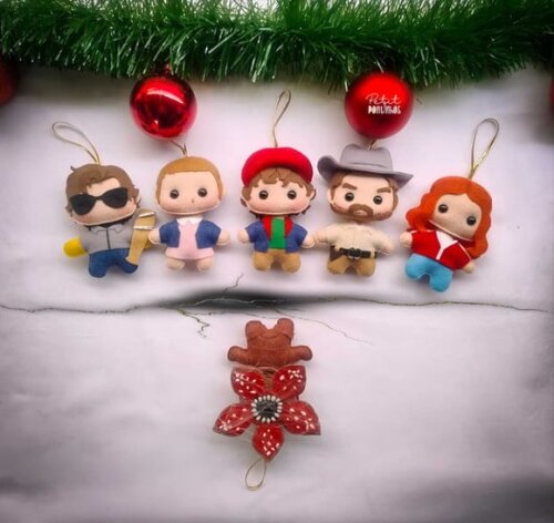 Kit Pingentes Natalinos Stranger Things (6 Peças)