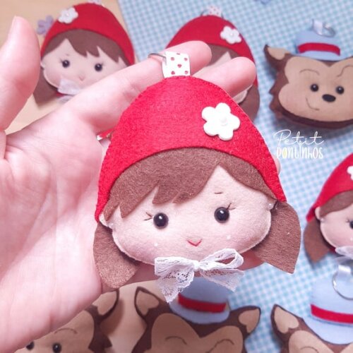Lembrancinha Chapeuzinho Vermelho e Lobo Mau