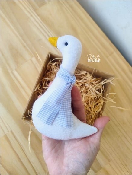 Lembrancinhas Ganso "adote Um Gansinho" 15cm