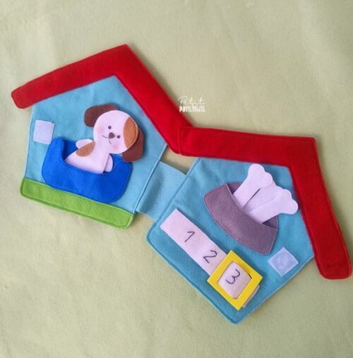 Mini Quiet Book Cachorrinho com Dedoche