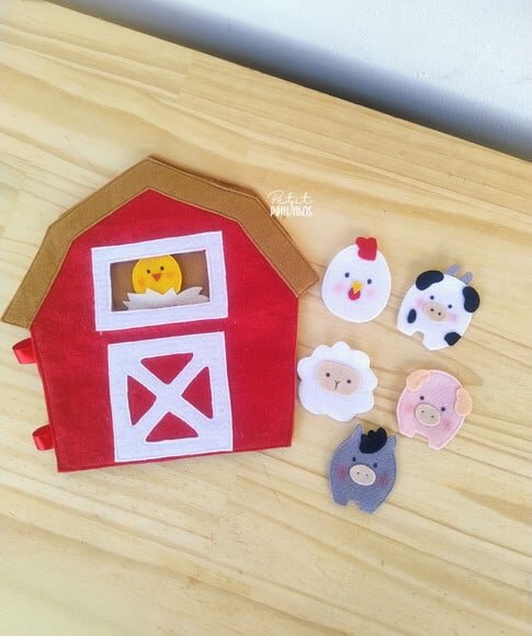 Mini Quiet Book Fazendinha com Dedoches
