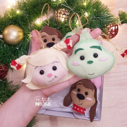 Pingentes Natalinos Grinch Kit (6 Peças)