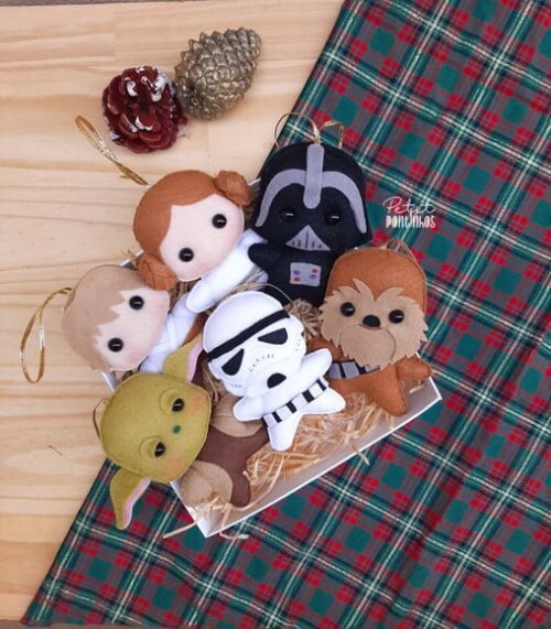 Pingentes Natalinos Star Wars Kit (6 Peças) 9cm Cada