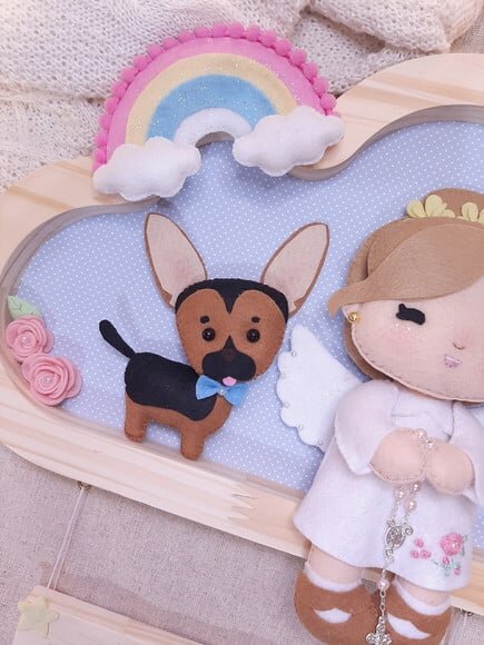 Porta Maternidade Personalizado Anjinha Nuvem Pinus