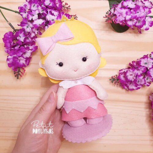 Princesas em Feltro Kit de 15cm (5 Peças)