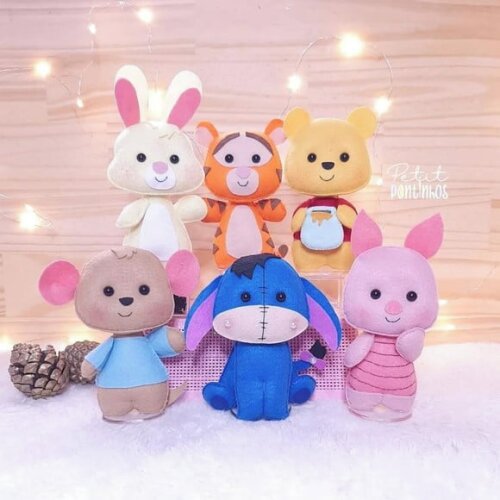 Turma do Ursinho Puff Kit 6 Peças com 13cm
