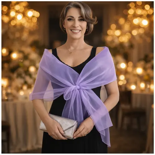 ECHARPE FESTA em Organza Cristal