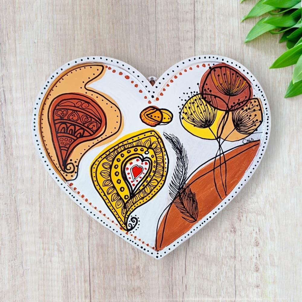 Quadro Decorativo Coração Pintura Orgânica