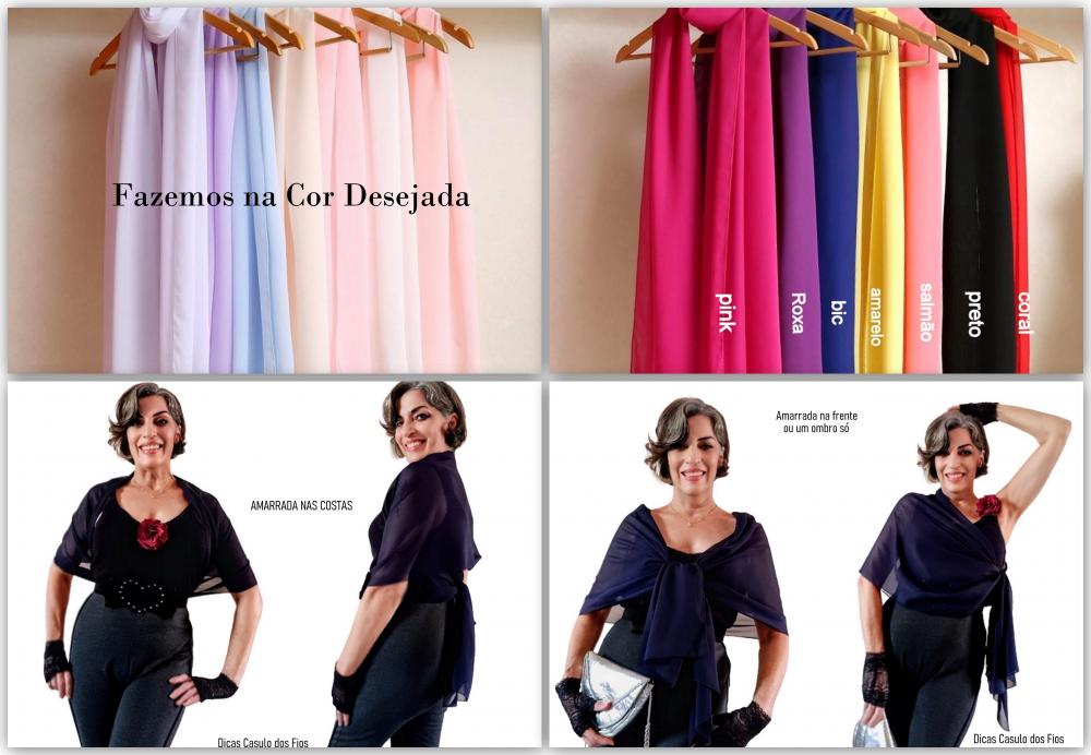 Echarpe Festa Musseline Transparente Várias Cores a Escolher