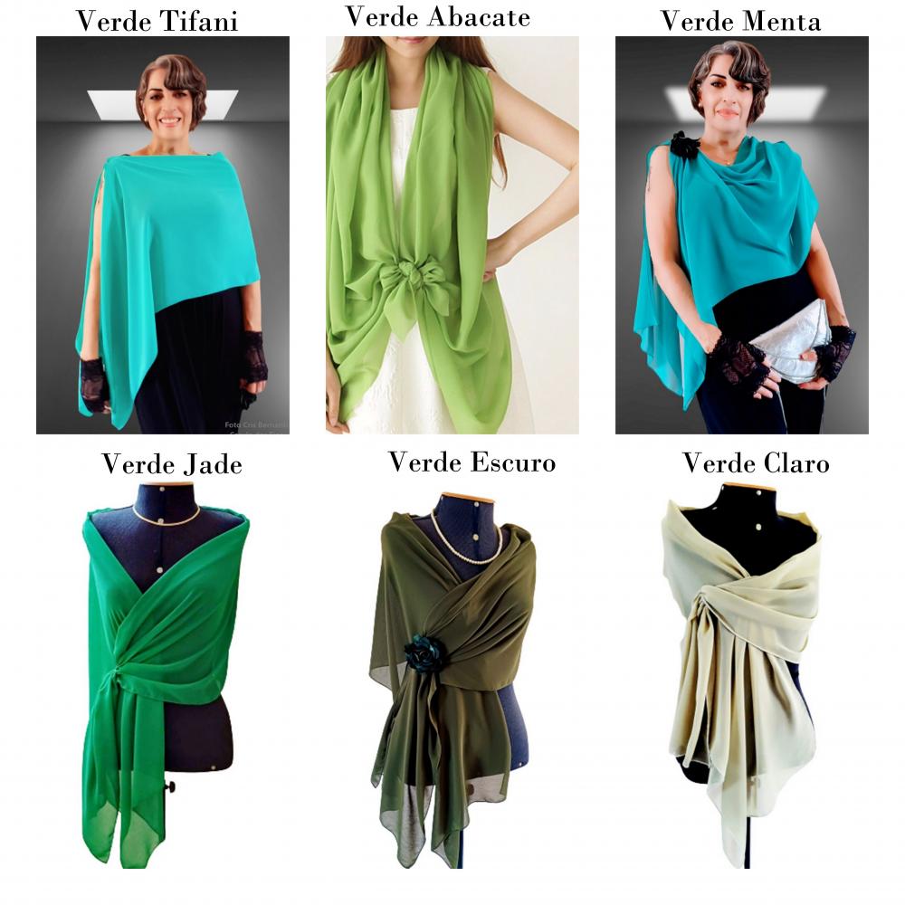 Echarpe Festa Musseline Transparente Várias Cores a Escolher