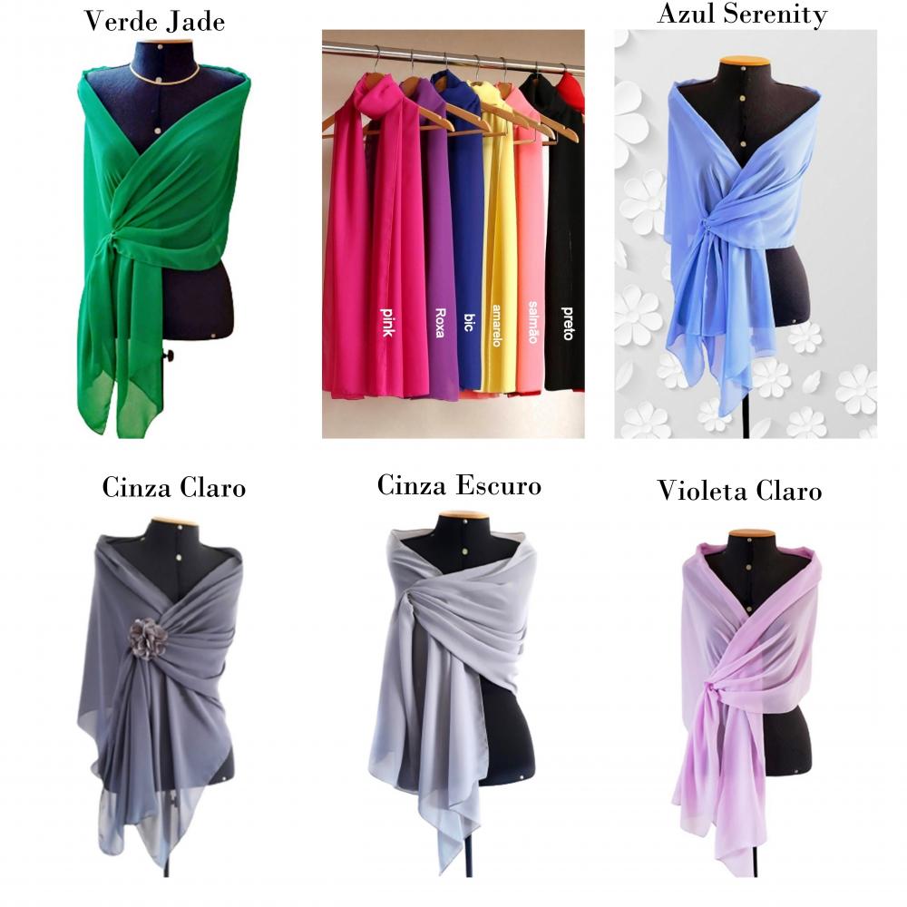 Echarpe Festa Musseline Transparente Várias Cores a Escolher