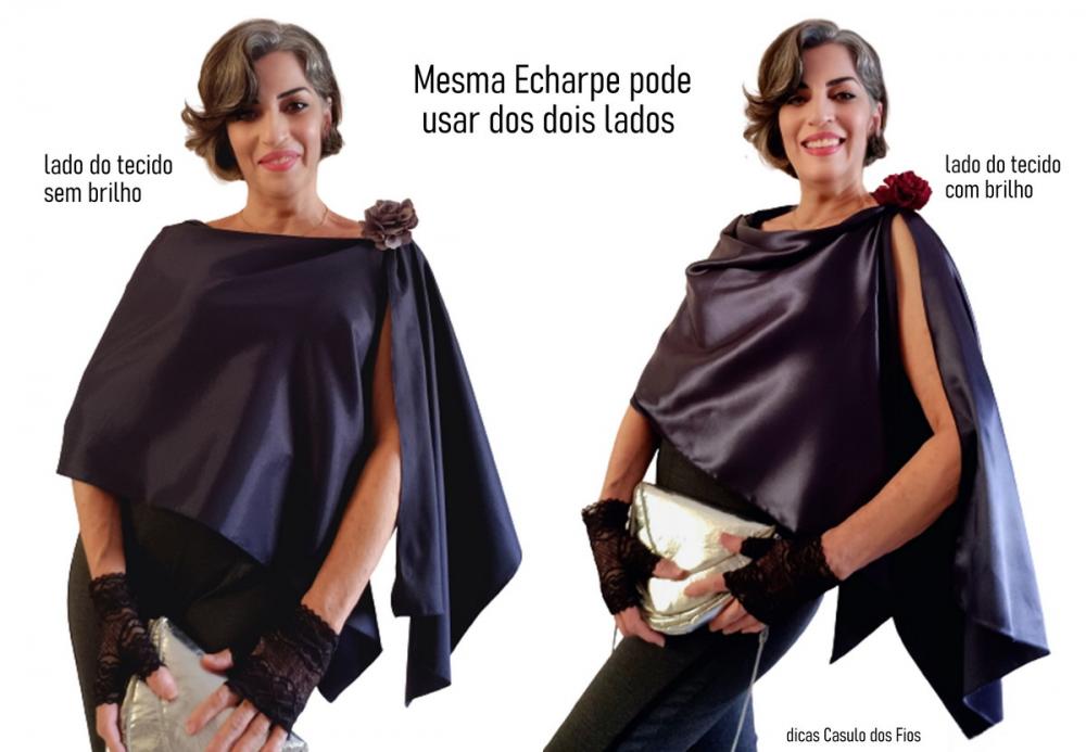 Echarpe Festa Brilho Cetim Cor a Escolher