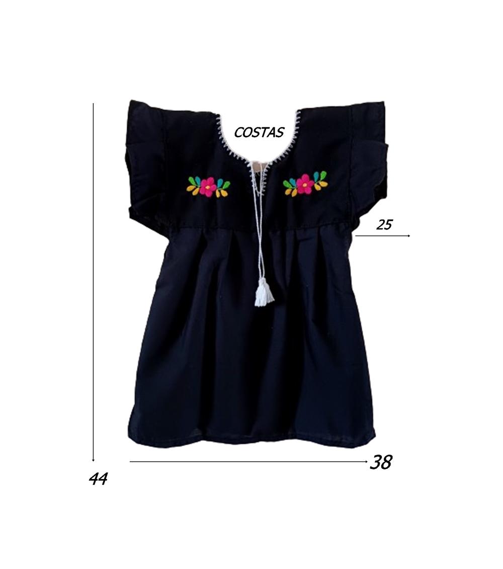 Vestido Mexicano Infantil T1 e T2 Bordado a Mão