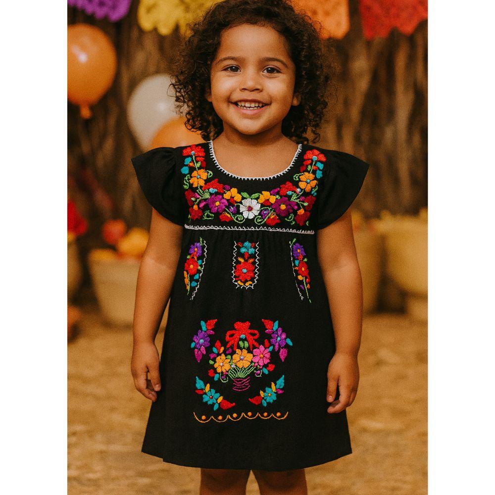 Vestido Infantil Mexicano Bordado