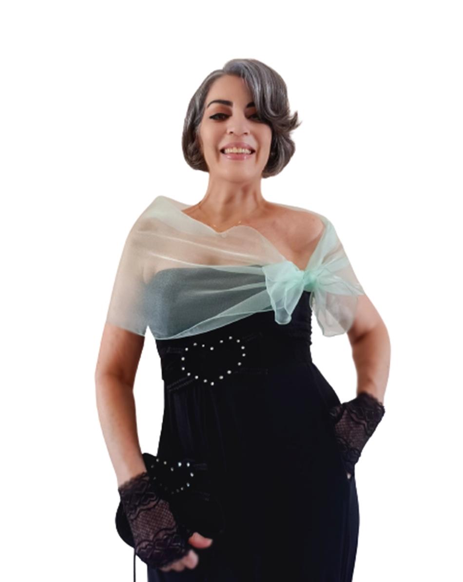 Echarpe Modelo Bolero Verde Agua Tamanho Pequeno