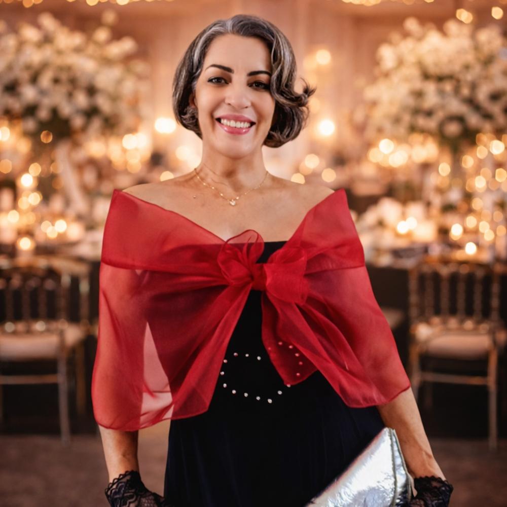 Bolero Echarpe Festa Marsala Casamento Madrinha Formatura