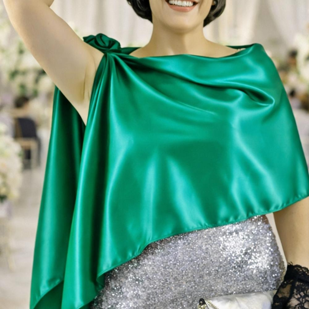 Echarpe Festa Verde Tifani Extra Longa Madrinha Casamento