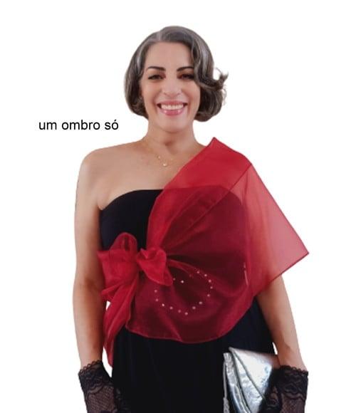 Bolero Echarpe Festa Marsala Casamento Madrinha Formatura