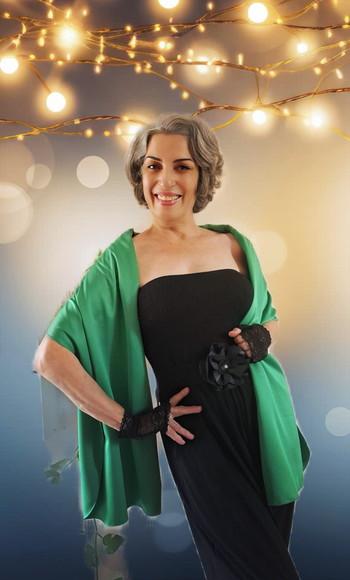 Echarpe Crepe de Seda Verde Esmeralda Madrinha Formatura
