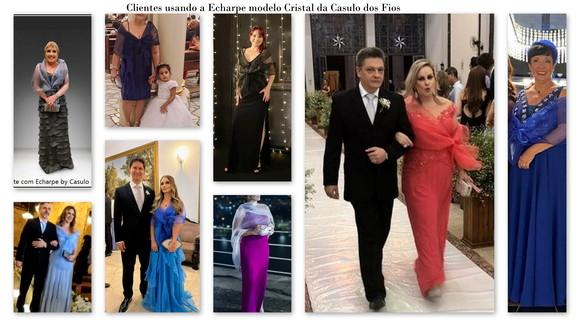 Echarpe Festa Casamento Madrinha Modelo Cristal Branca