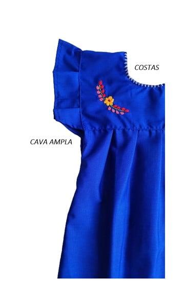 Vestido Infantil Bordado à Mão Mexicano 3 a 4 Anos