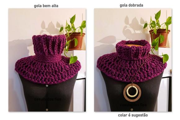 Cachecol Gola Crochê Ametista