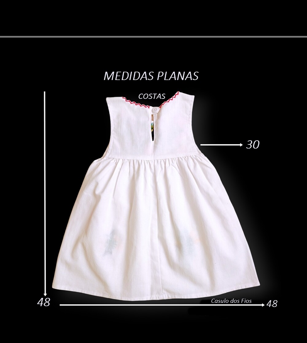 Vestido Mexicano Infantil Bordado bordado a mão