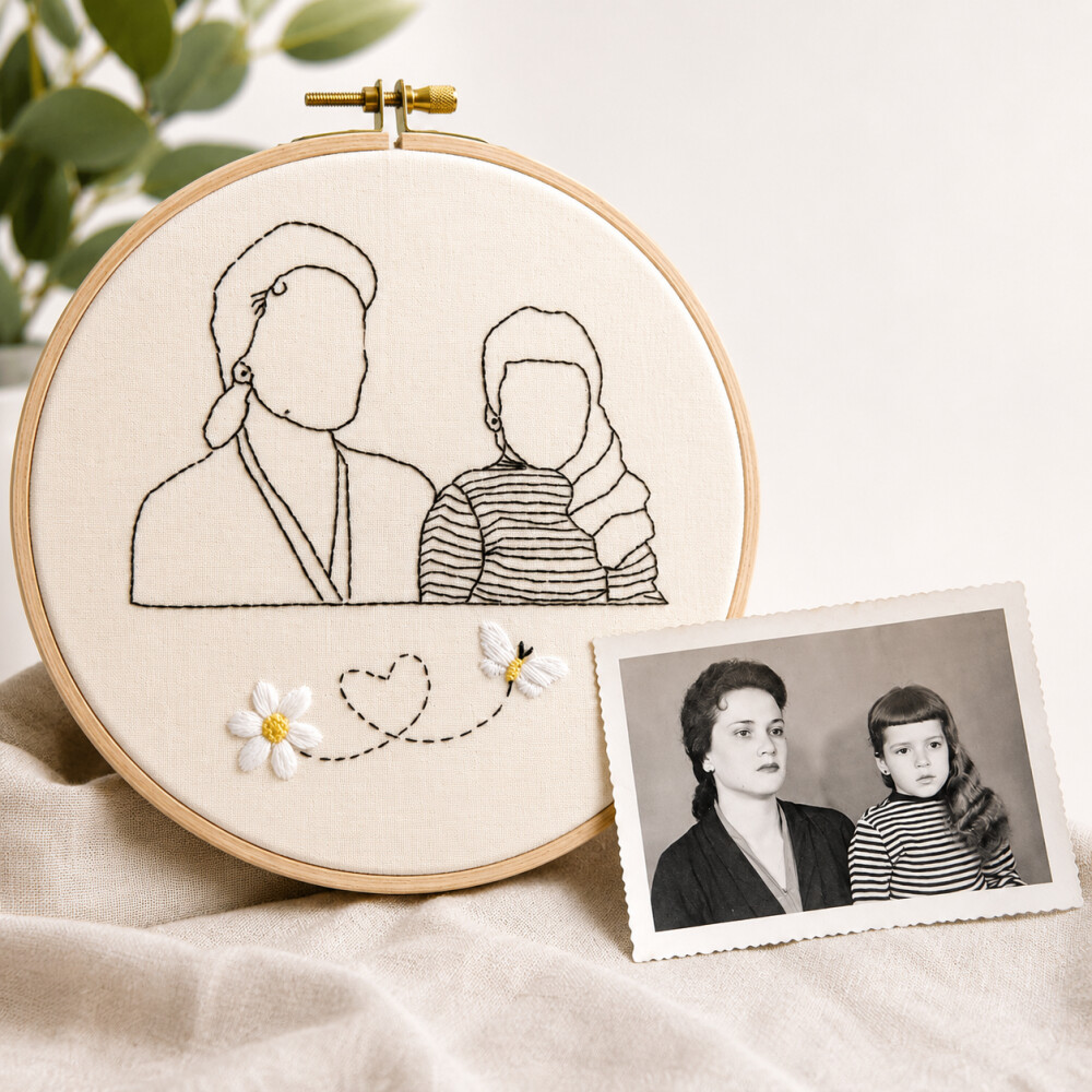 Quadro Bordado à mão no Bastidor Fotografia
